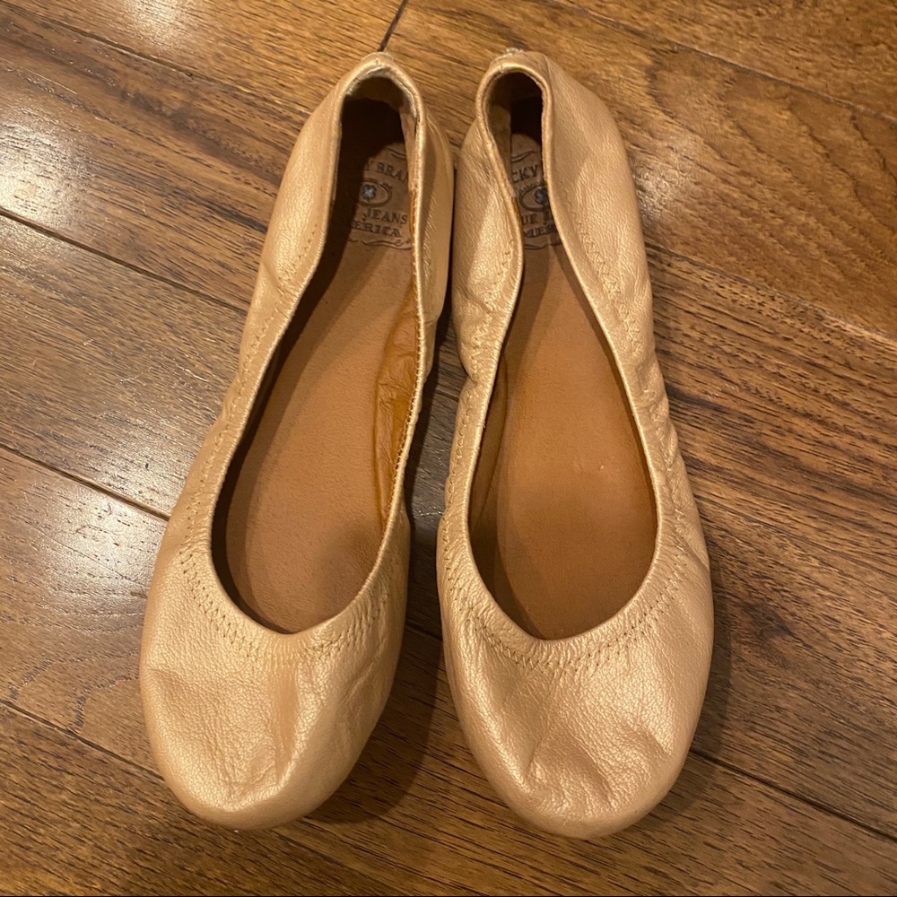 LUCKY BRAND ROSE GOLD ROUND TOE BALLET FLATS